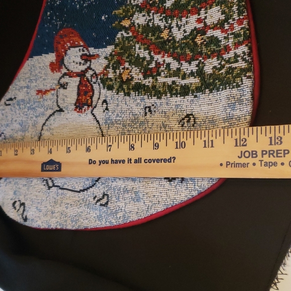 Snowman Christmas Stocking. Machine woven cotton/polyester - Picture 8 of 12